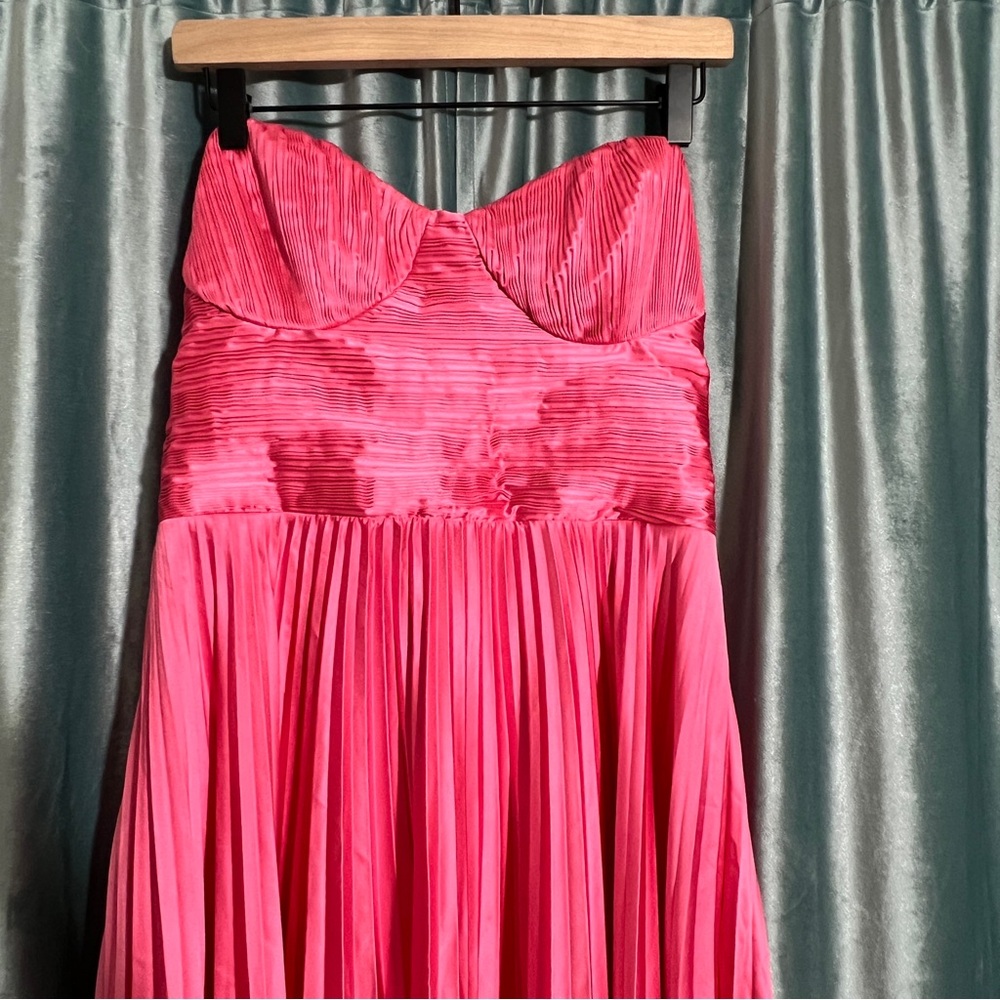 AMUR Kin Strapless Pleated Midi-Dress - Picture 3 of 6